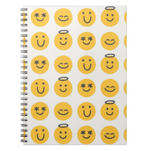 Cuaderno Patrón de Emoji feliz dibujado a mano