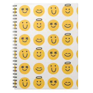 Cuaderno Patrón de Emoji feliz dibujado a mano
