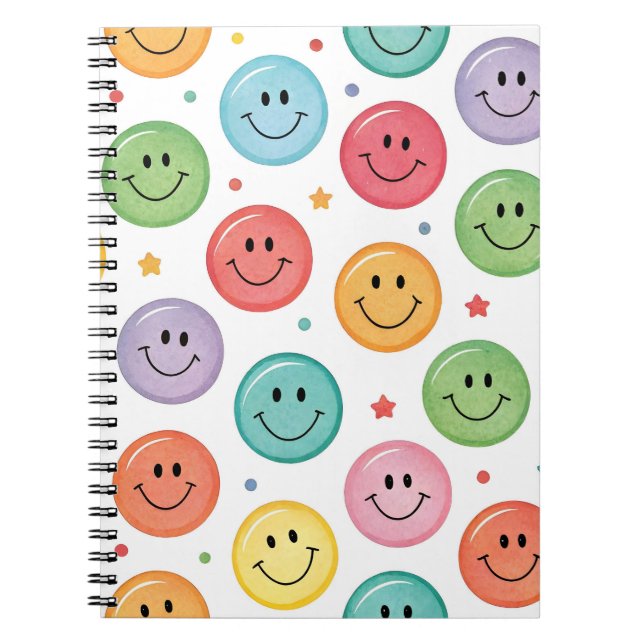 Cuaderno Patrón de Emoji Sonriente (Frente)