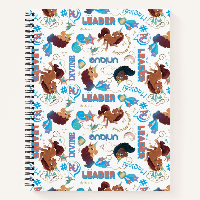 Cuaderno Patrón de empoderamiento mágico afro-unicornio (Anverso)