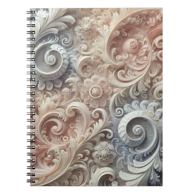 Cuaderno Patrón de encaje de degradado elegante (Frente)