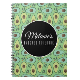 Cuaderno Patrón de ensalada divertida de aguacate y cilantr