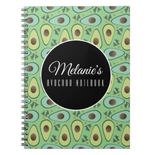 Cuaderno Patrón de ensalada divertida de aguacate y cilantr