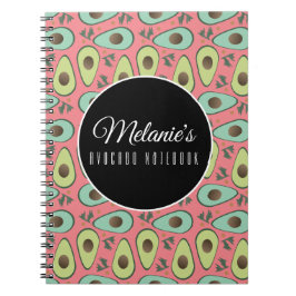 Cuaderno Patrón de ensalada divertida de aguacate y cilantr