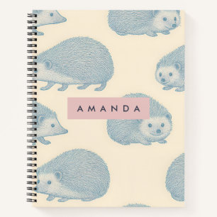 Cuaderno Patrón de Erizo Encantador Personalizado