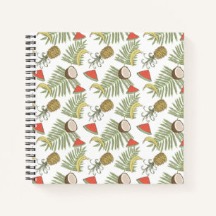 Cuaderno Patrón de esbozo de fruta tropical