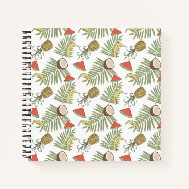 Cuaderno Patrón de esbozo de fruta tropical (Anverso)