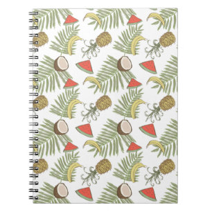 Cuaderno Patrón de esbozo de fruta tropical