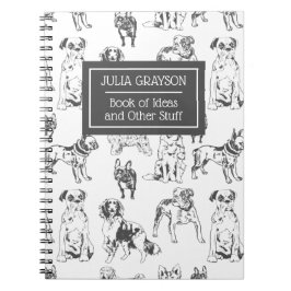 Cuaderno Patrón de esbozo de perro de vintage