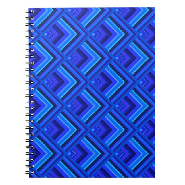 Cuaderno Patrón de escala de franjas azules (Frente)