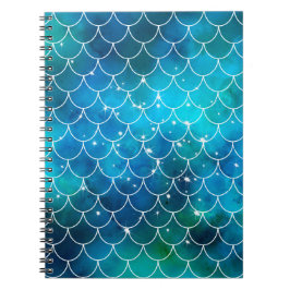 Cuaderno Patrón de escala de peces de sirena azul