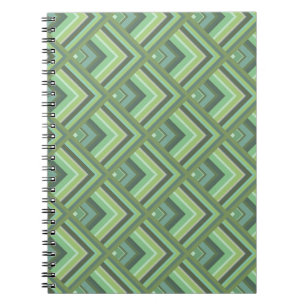 Cuaderno Patrón de escala de rayas verdes olivares