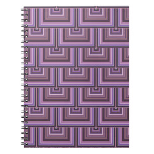 Cuaderno Patrón de escalas cuadradas de rayas malvas
