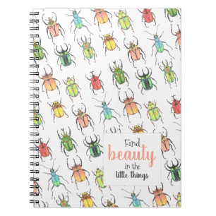 Cuaderno Patrón de escarabajo Lovebug con cita