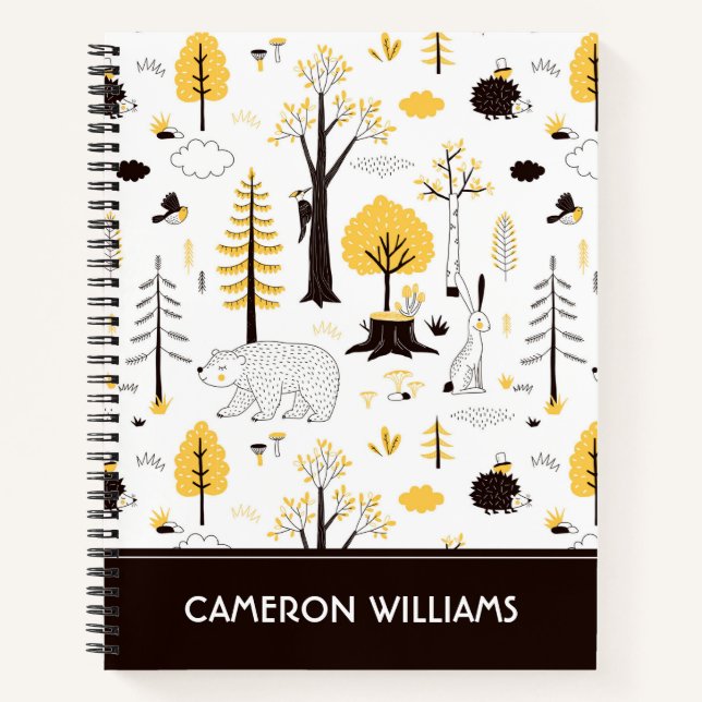 Cuaderno Patrón de escena de Cute Golden Woods (Anverso)