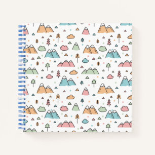 Cuaderno Patrón de escena de montaña dibujado a mano
