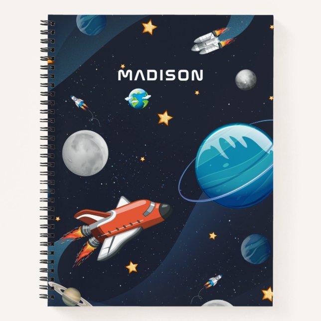 Cuaderno Patrón de espacio exterior lanzadera de galaxias d (Anverso)
