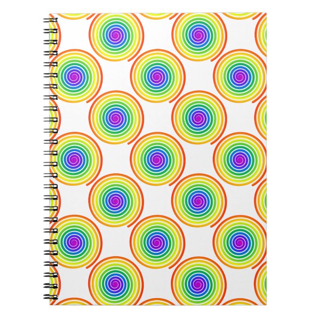 Cuaderno Patrón de espiral arcoiris (Frente)