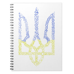 Cuaderno Patrón de espiral de tridente de trízub del escudo