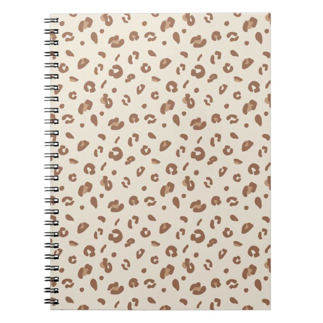 Cuaderno Patrón de estampado de leopardo abstracto neutro | (Frente)