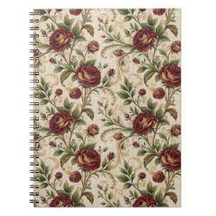 Cuaderno Patrón de estampado floral de rosa vintage - Diseñ