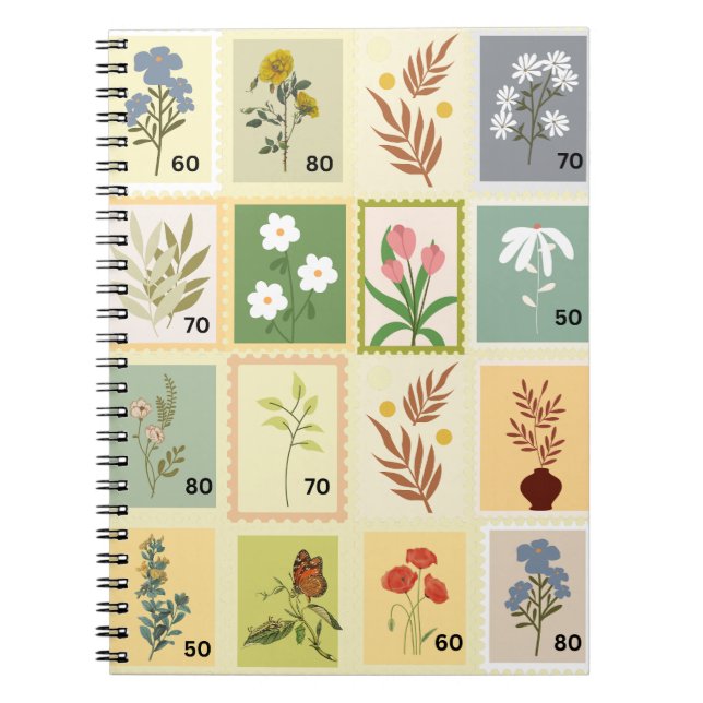 Cuaderno Patrón de estampado pastel Adorable Azul Rosa Verd (Frente)