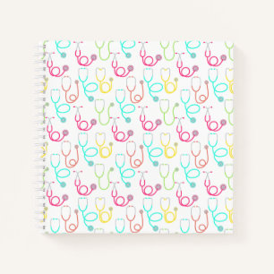 Cuaderno Patrón de estetioscopio de neón