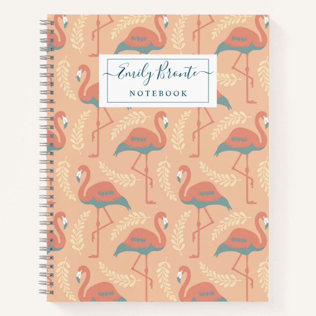 Cuaderno Patrón de estilo Art Decó de Flamingo (Anverso)