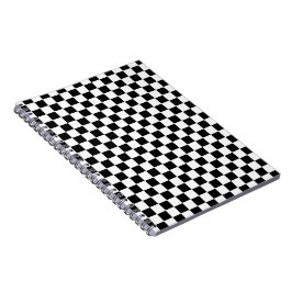 Cuaderno Patrón de estilo de caja cuadrada blanca y negra c