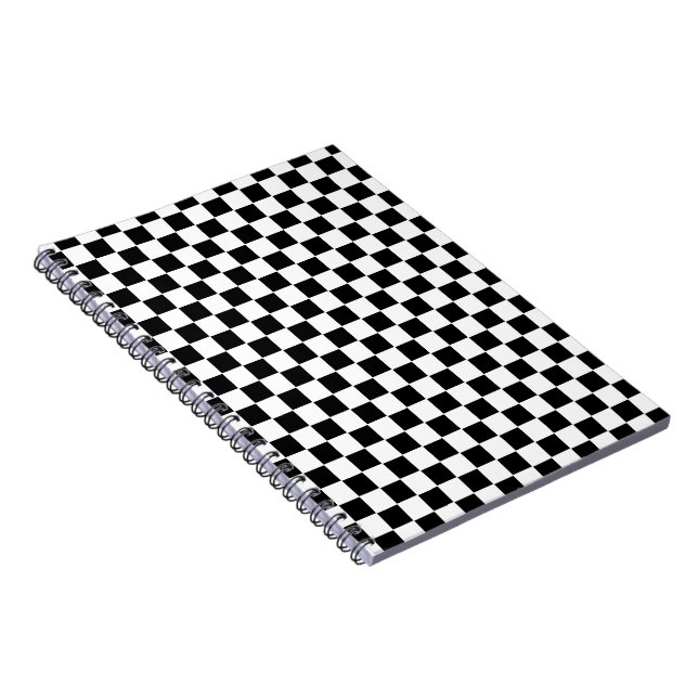 Cuaderno Patrón de estilo de caja cuadrada blanca y negra c (Lado Derecho)