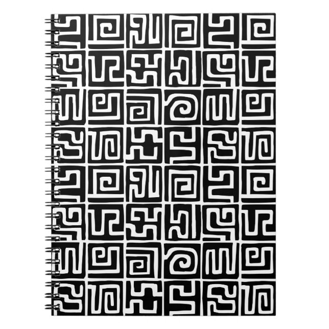 Cuaderno Patrón de estilo Kuba 071019 - Blanco y negro (Frente)