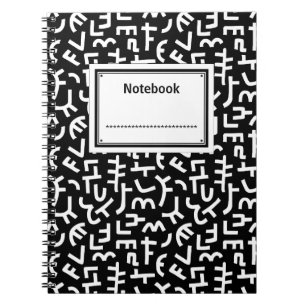 Cuaderno Patrón de estilo Kuba 121019 - Blanco sobre negro