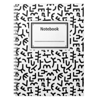 Cuaderno Patrón de estilo Kuba 121019 - Negro sobre blanco