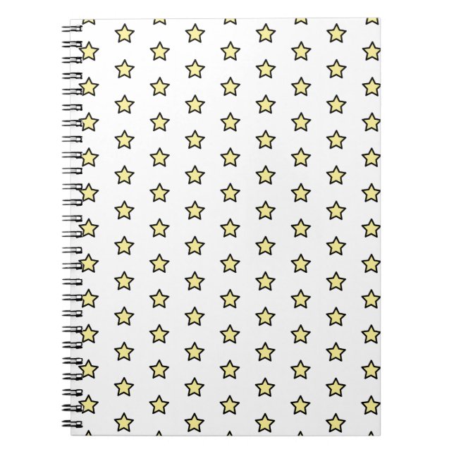 Cuaderno Patrón de Estrella Amarilla Estrellas Geométricas  (Frente)