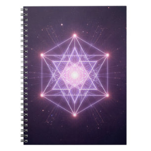 Cuaderno Patrón de estrella de geometría sagrada luminosa
