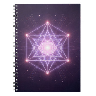 Cuaderno Patrón de estrella de geometría sagrada luminosa