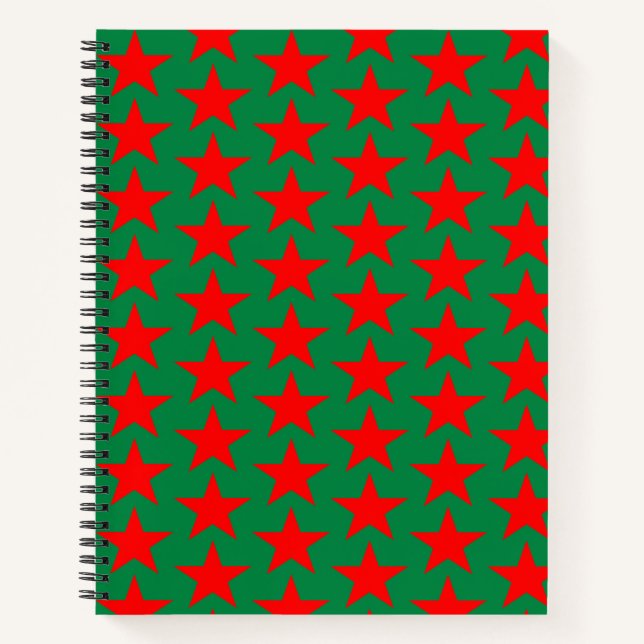 Cuaderno Patrón de estrella roja (Anverso)