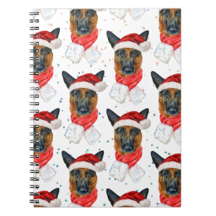 Cuaderno Patrón de estrellas de Navidad de perro de raza Pa