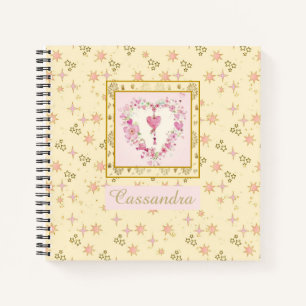 Cuaderno Patrón de estrellas femeninas de bonito personaliz