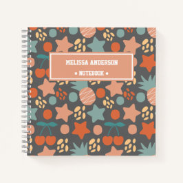 Cuaderno Patrón de estrellas y frutas tropicales para niños