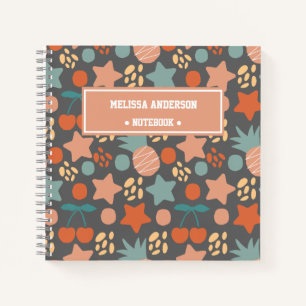 Cuaderno Patrón de estrellas y frutas tropicales para niños