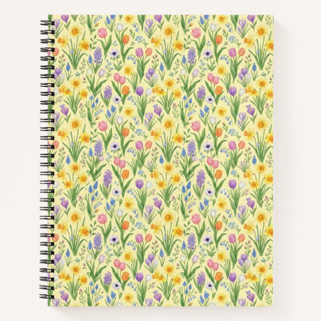 Cuaderno Patrón de explosión de floración primaveral (Anverso)