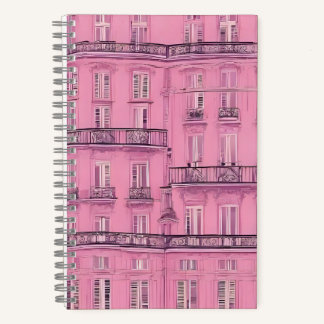 Cuaderno Patrón de Fachada de Apartamento Parisino Rosa | E
