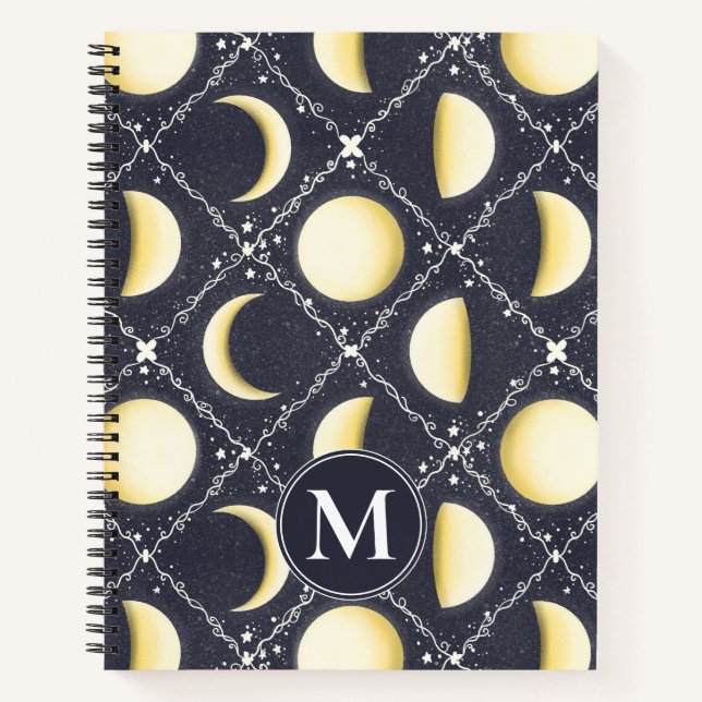 Cuaderno Patrón de fases celestes de la luna (Anverso)
