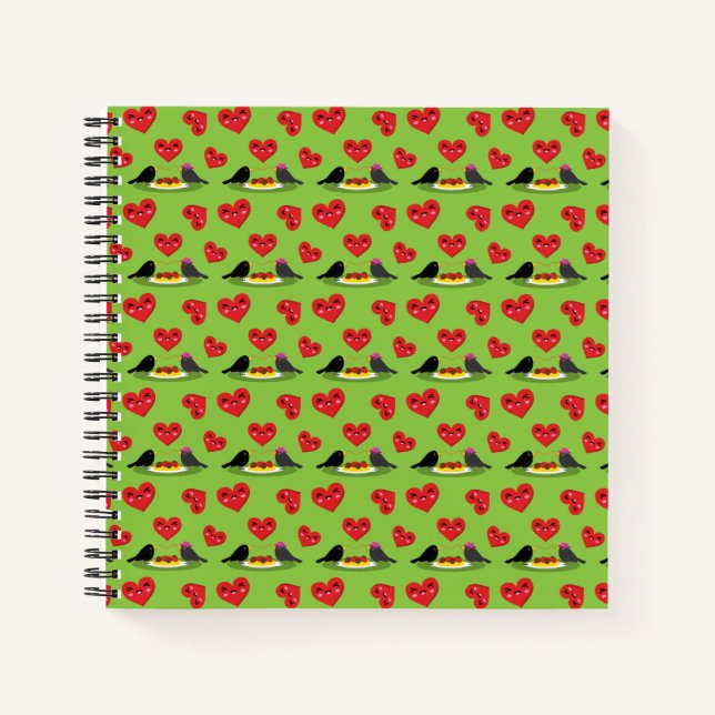 Cuaderno Patrón de fechas románticas de Spaghetti Meatball (Anverso)
