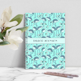 Cuaderno Patrón de flamencos azules modernos