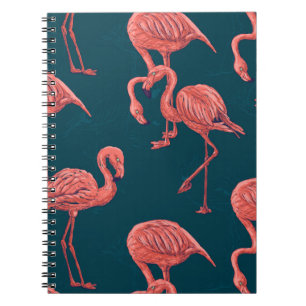 Cuaderno Patrón de flamingo de coral vivo