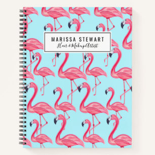 Cuaderno Patrón de flamingo de verano pintado de color ros