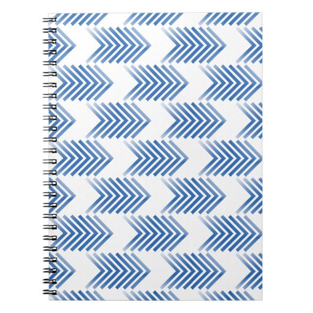 Cuaderno Patrón de flecha tribal azul (Frente)