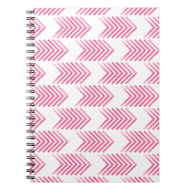 Cuaderno Patrón de flecha tribal rosa (Frente)